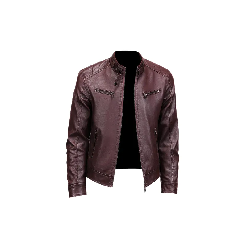 Casual Waterproof PU Leather Jacket-4