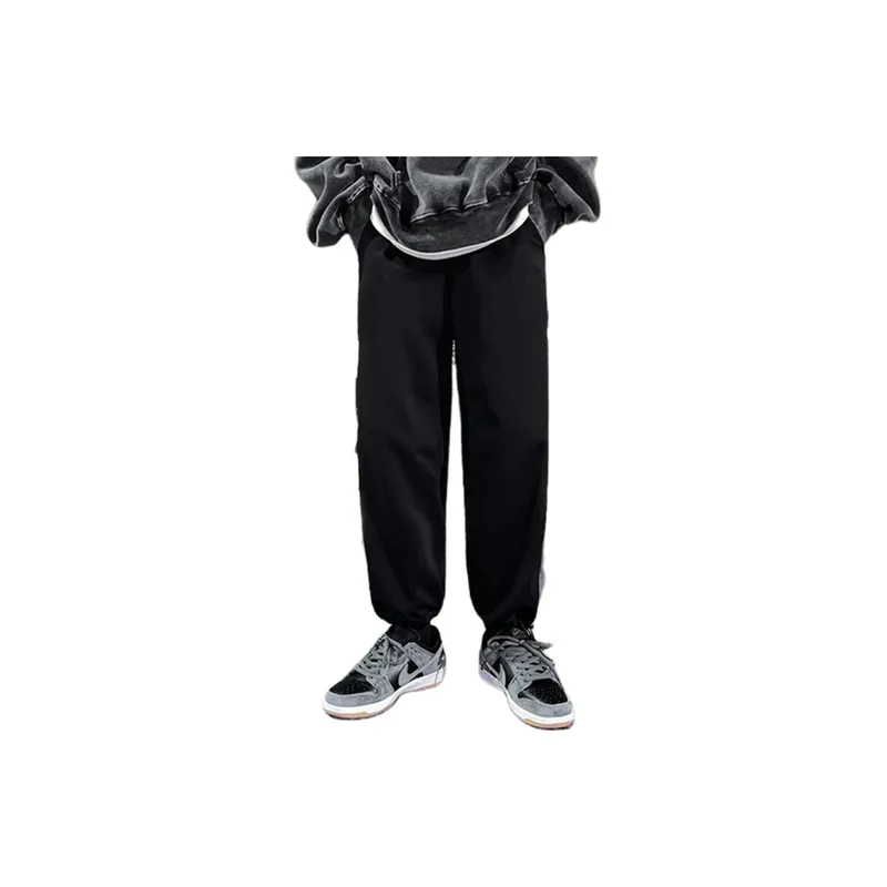 Leg tied Color Matching Drawstring Sports Casual Pants-0