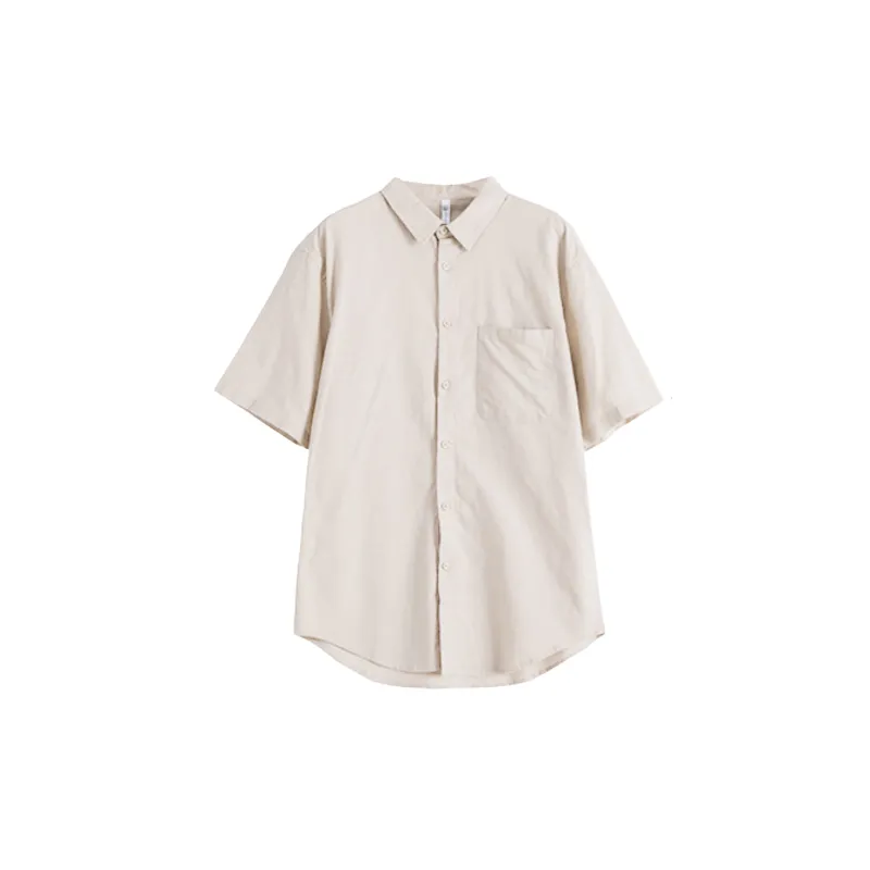 Casual Loose Flax Shirt Unisex-0