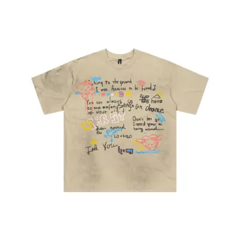 Retro Dirty Letters Printed Short Sleeved T Shirt