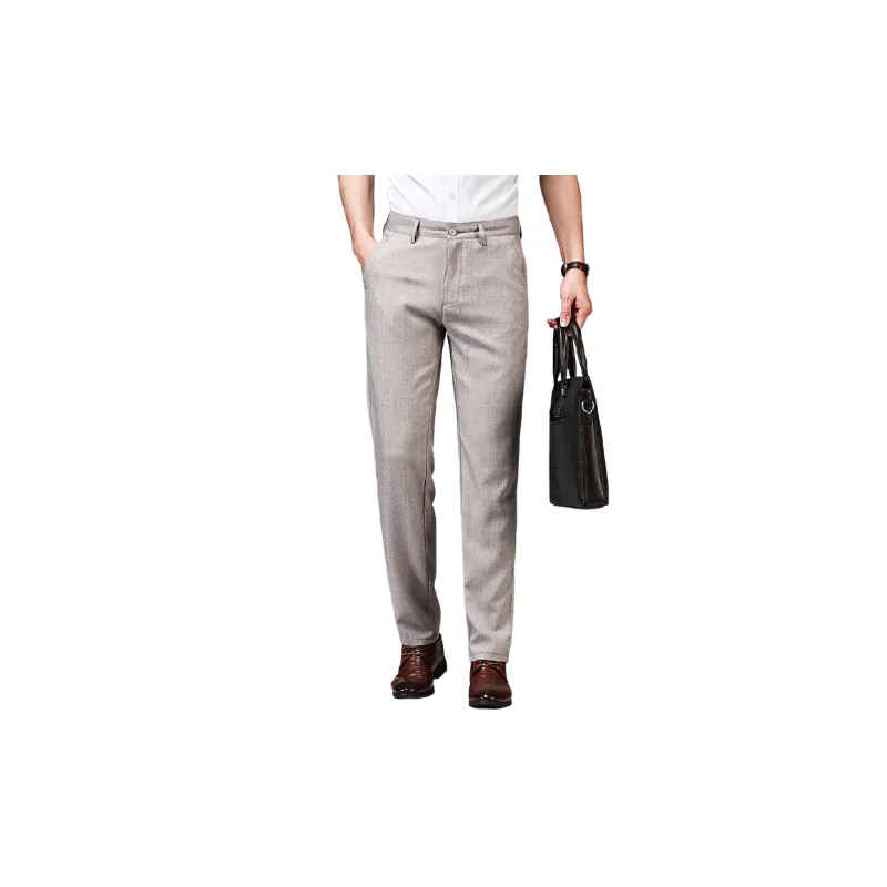 Casual Plain Cotton Blended Fabric Suit Trousers Unisex-5