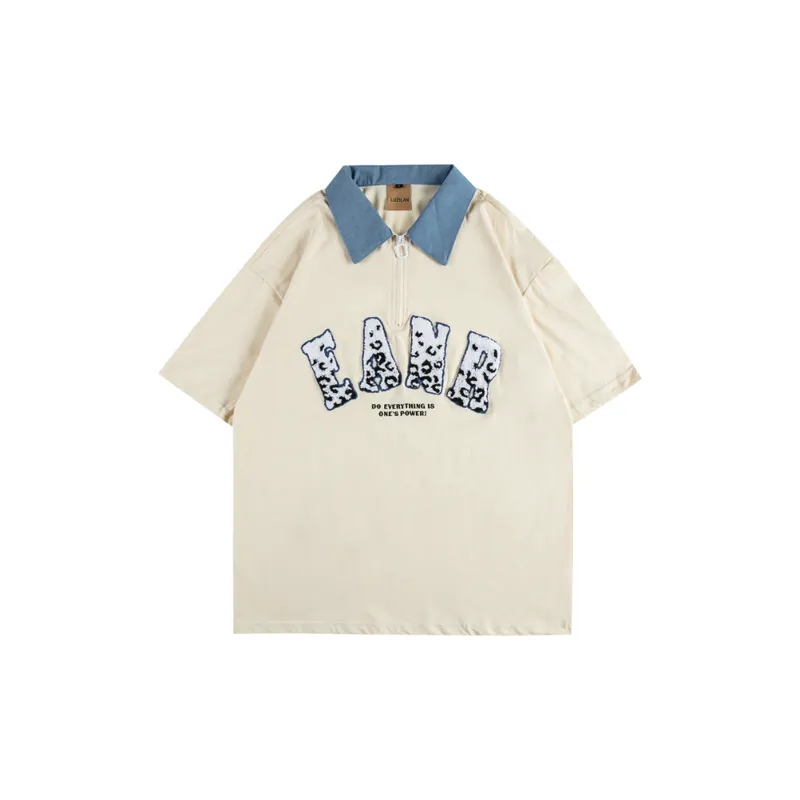 Trendy Loose Embroidery Polo Shirt-0