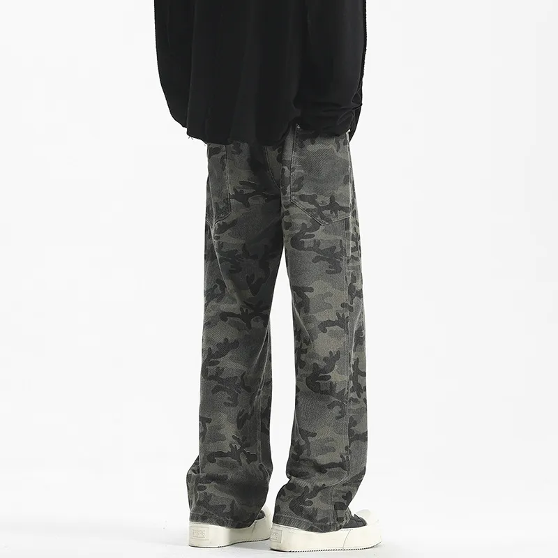 Retro Street Cotton Blended Fabric Cargo Pants-4