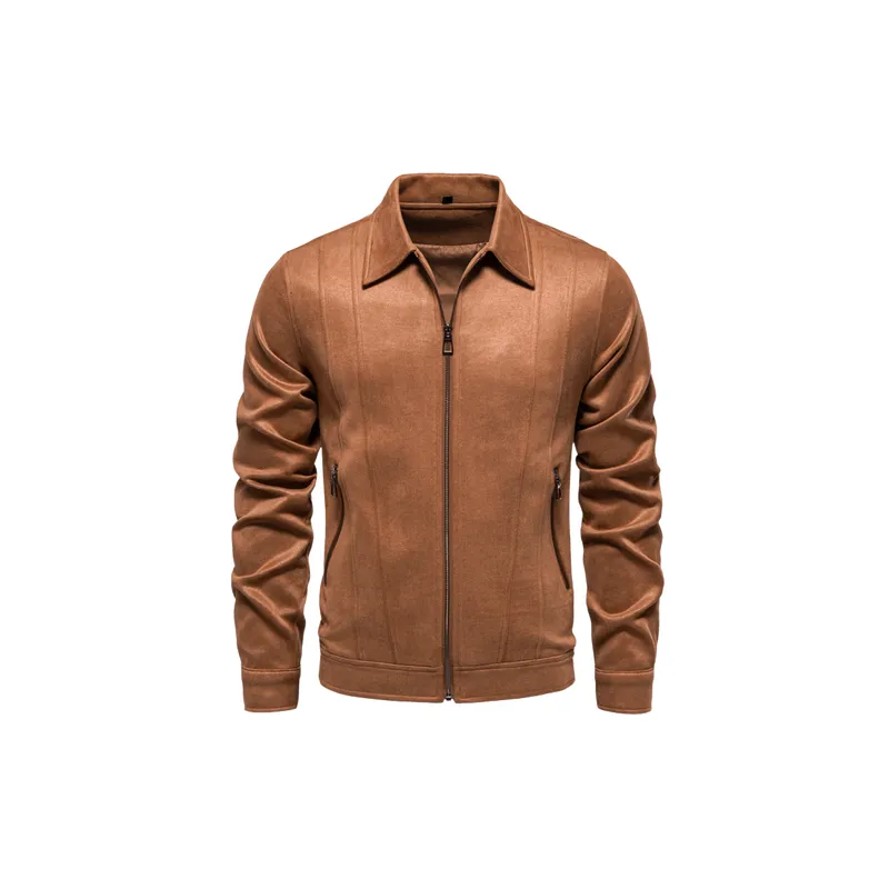 Fashionable Plain Blended Synthetic Fabrics Jacket-4
