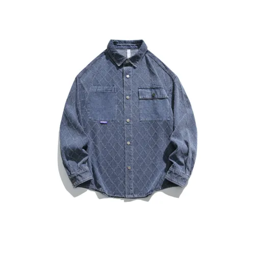 Vintage Long-sleeved Crock Shirt Plaid Denim Shirt