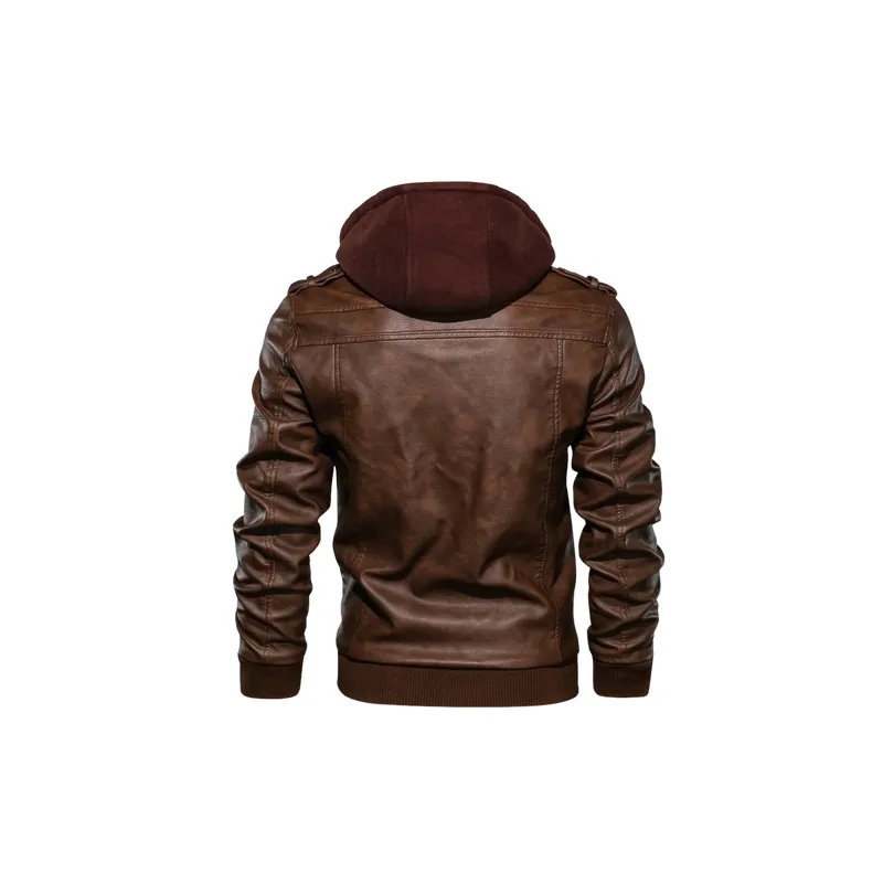 Retro Fashionable PU Leather Jacket-4