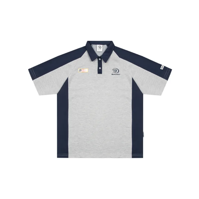 Retro Trendy Stitching Polo Shirt-4