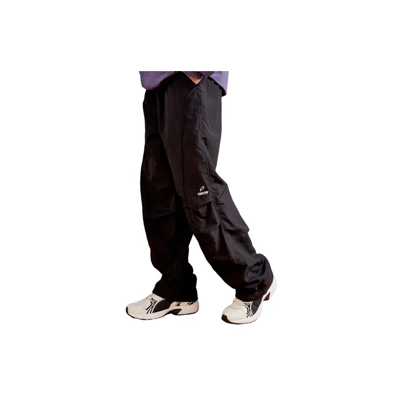 Solid Color Embroidered Alphabet Retro Casual Pants-9