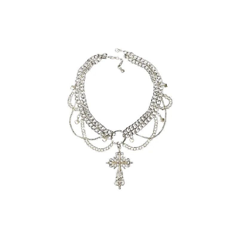 Hip Hop Double Layer Necklace-0