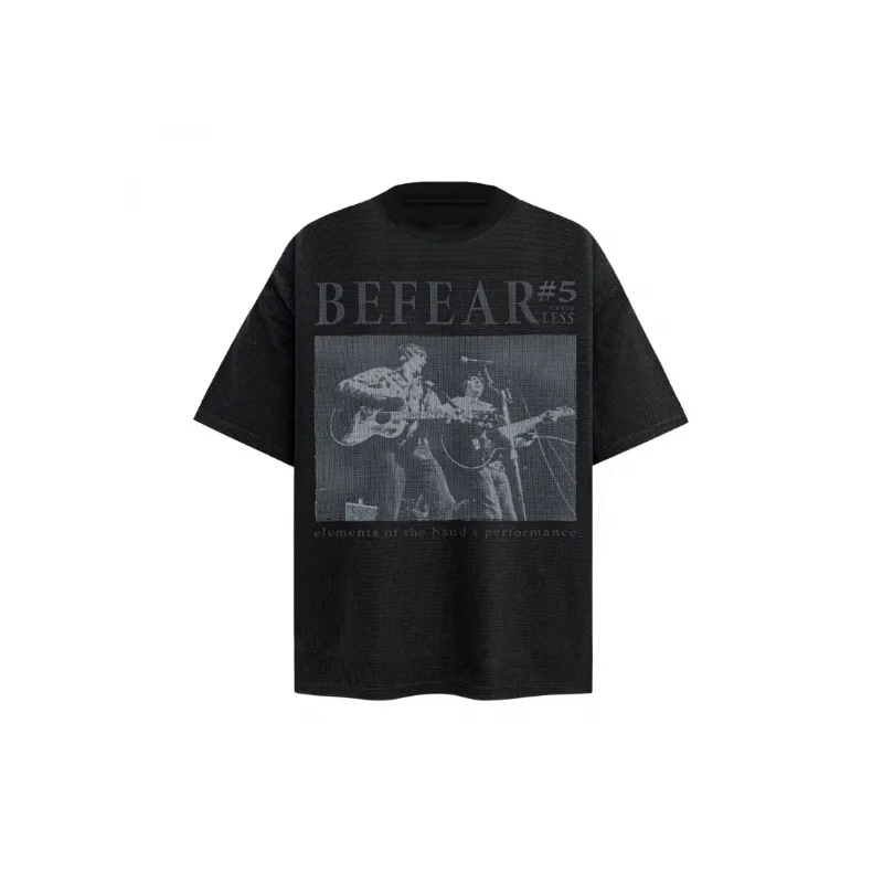 Street Loose Cotton Blended Fabric T Shirt-0