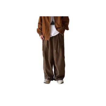 Retro Solid Color Workwear Casual Pants