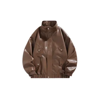 Retro Simple PU Jacket Women