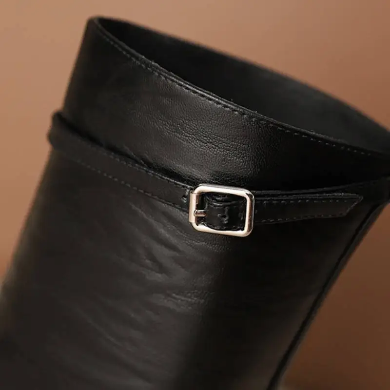 Simple Plain Knee High Boots-7