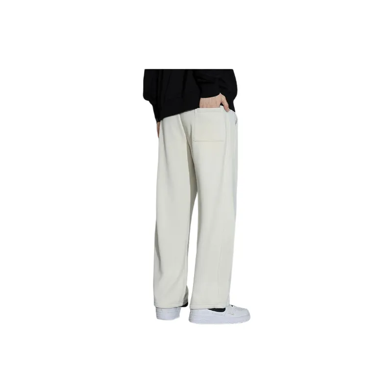 Sporty Loose Blended Synthetic Fabrics Casual Pants-3
