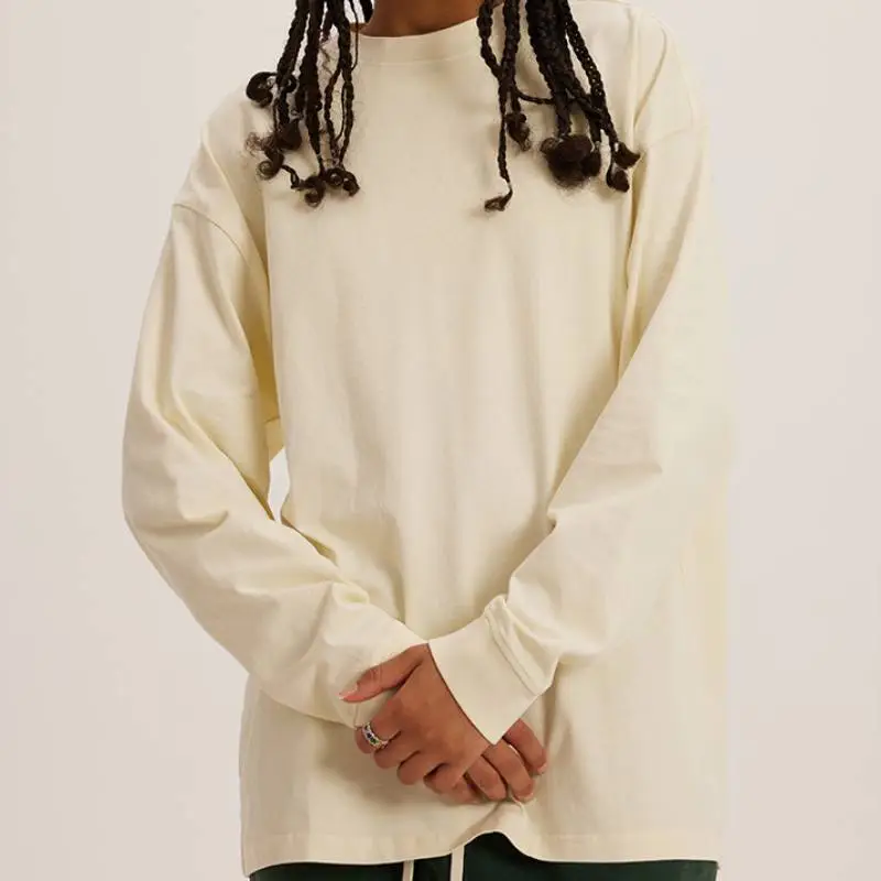 Fashionable Loose Long Sleeve Cotton T Shirt-3