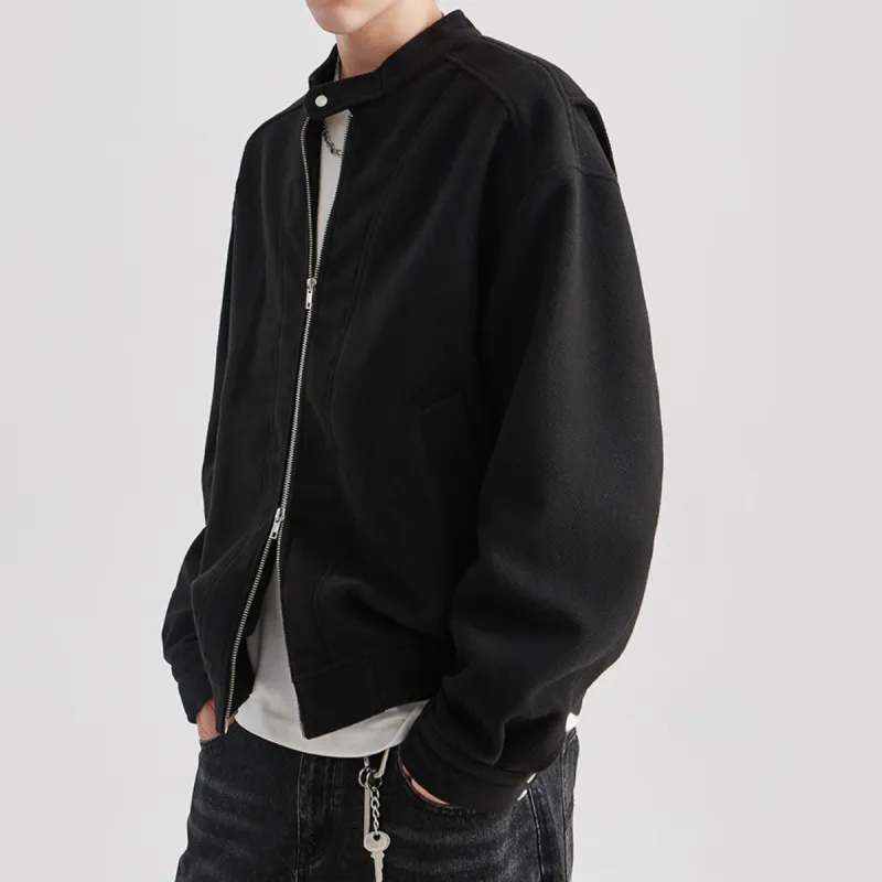 Casual Funky Loose Blended Synthetic Fabrics Jacket-1