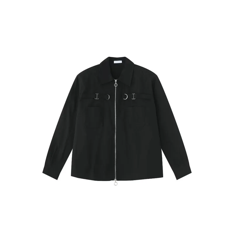 Ruffian Handsome Zipper Casual Shoulder Pad Jacket-3