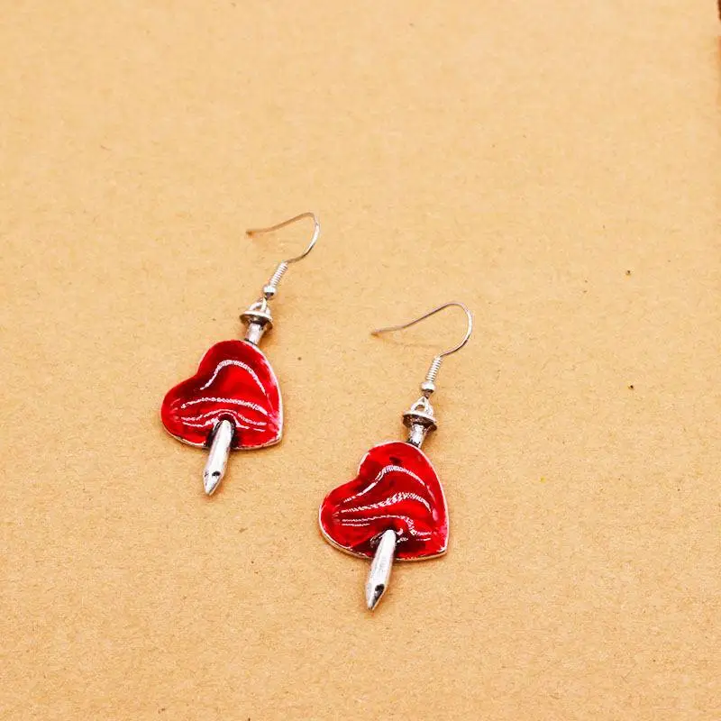 Funky Christmas Heart Earring-1