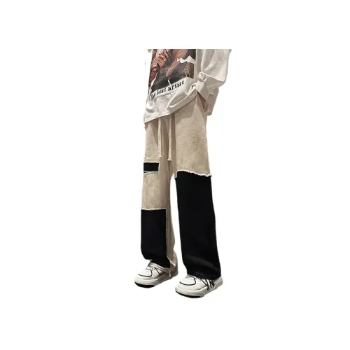 Stitching Color Ripped Cargo Pants