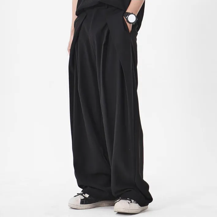 Street Trendy Polyester Suit Trousers-2