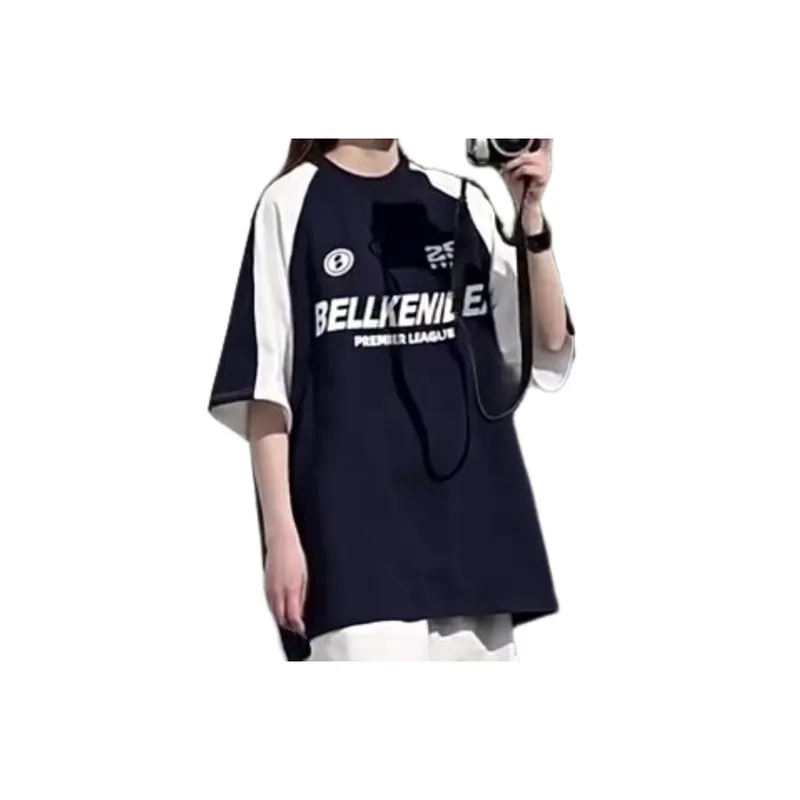 Loose Retro Sports Raglan T Shirt-7