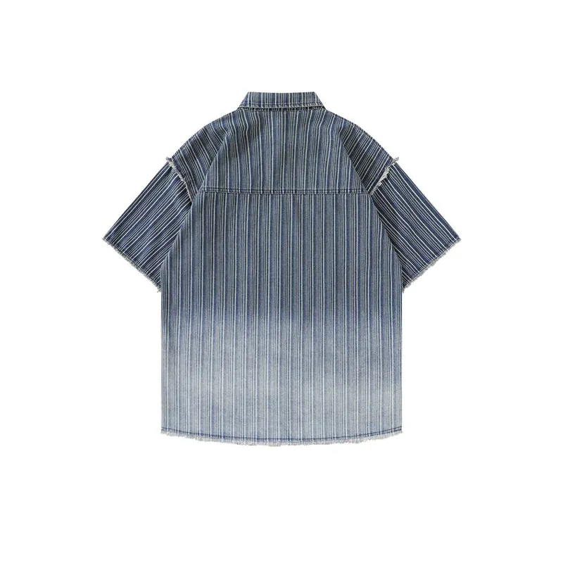 Retro Washed Fashion Denim Shirt-3