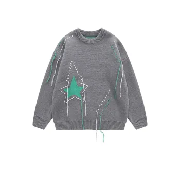 Tide Brand Star Tassel Pullover Street Casual Sweater