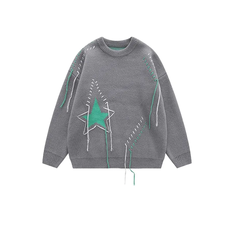Tide Brand Star Tassel Pullover Street Casual Sweater-0