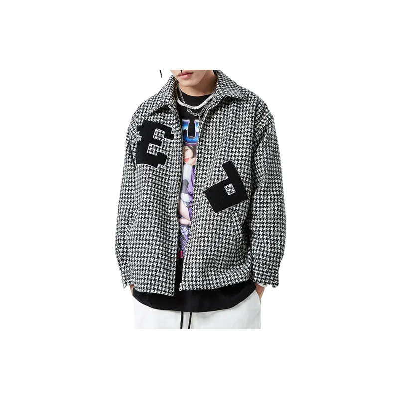 Black And White Houndstooth Versatile Jacket-2