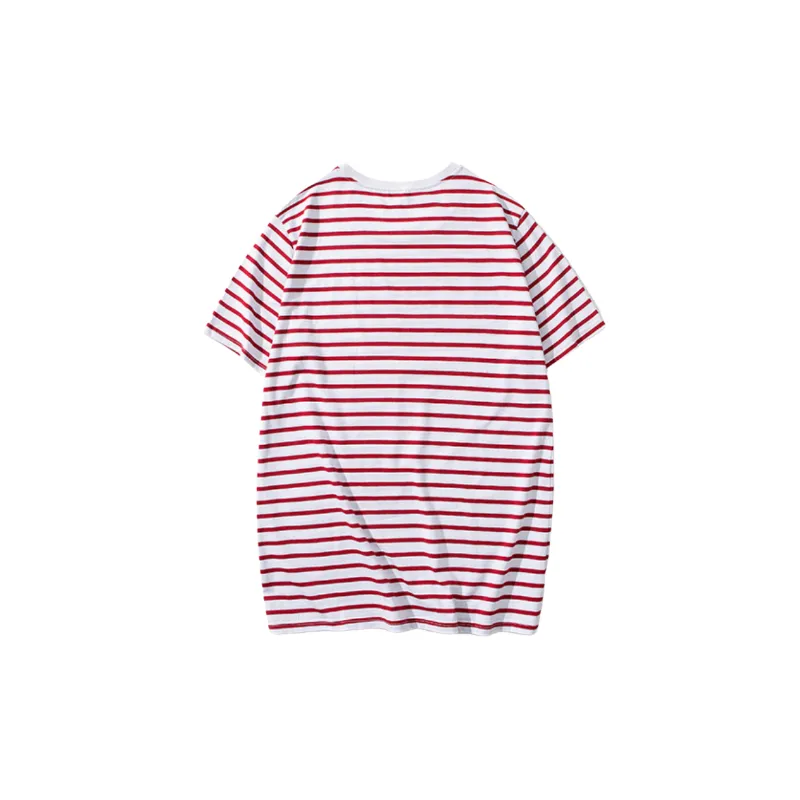 Striped Loose Cotton Blended Fabric T Shirt-3