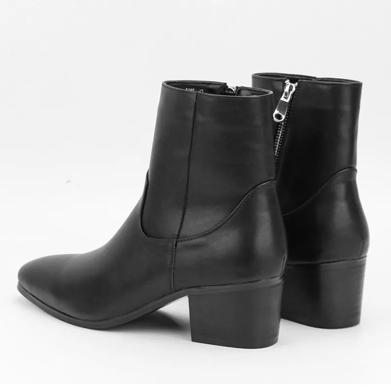 Fashionable Zipper Ankle Boots-3