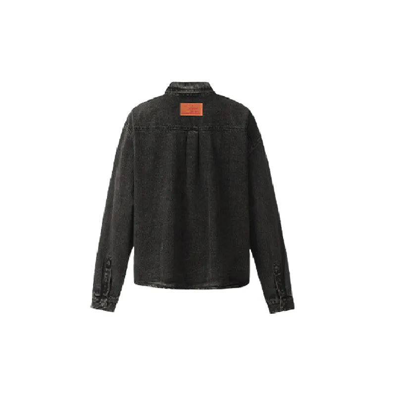 Simple Embroidered Denim Jacket-1