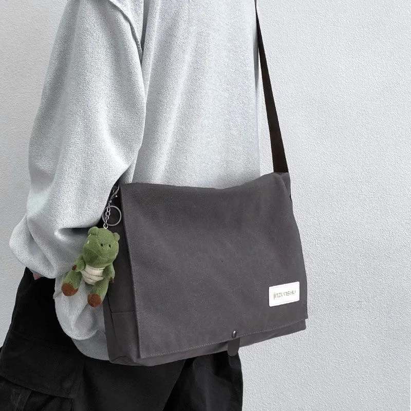 Retro Plain Crossbody Bag-2