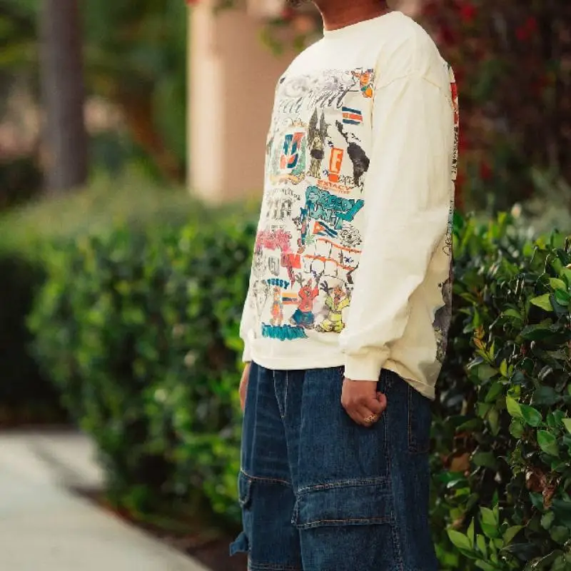 Oversize Graffiti Long Sleeved T Shirt-9