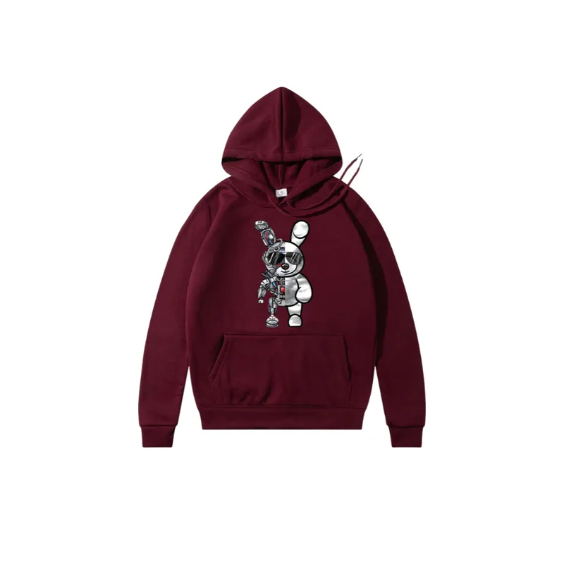 Mechanical Rabbit Printing Comfortable Hoodie-2