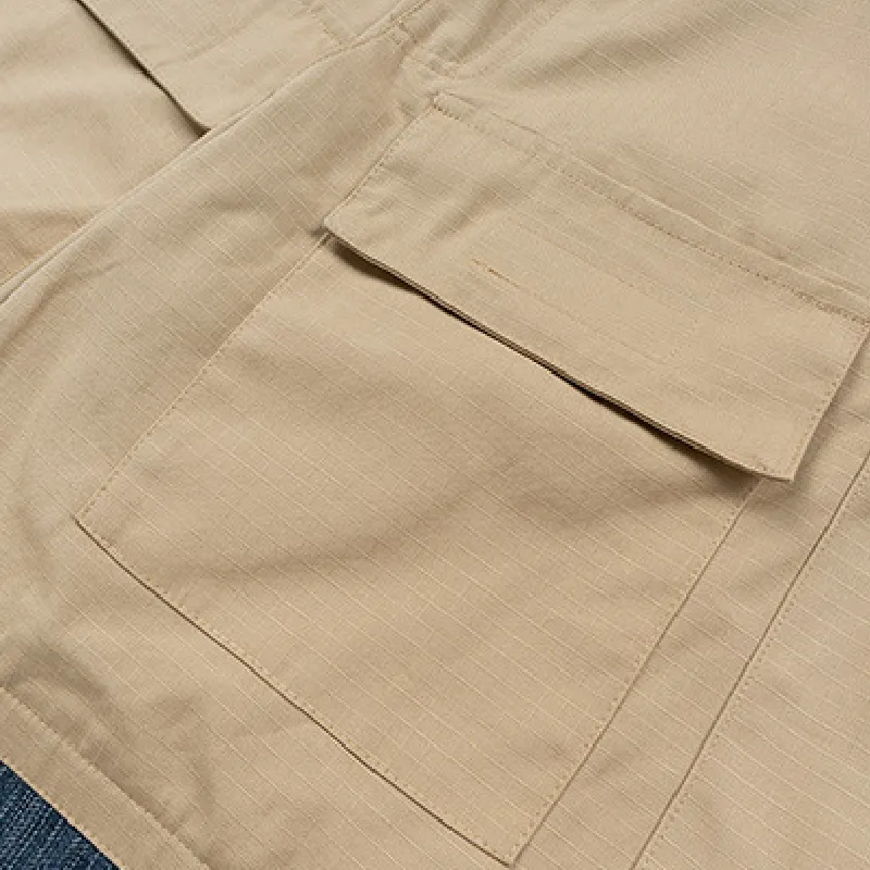 Contrast Color Casual Jeans-5