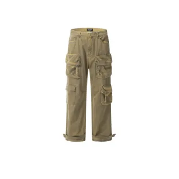 Lace Up Casual Multi Pocket Pants