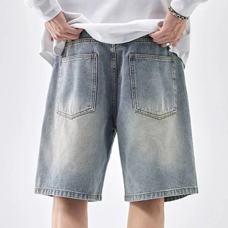 Fashionable Ripped Denim Shorts-3