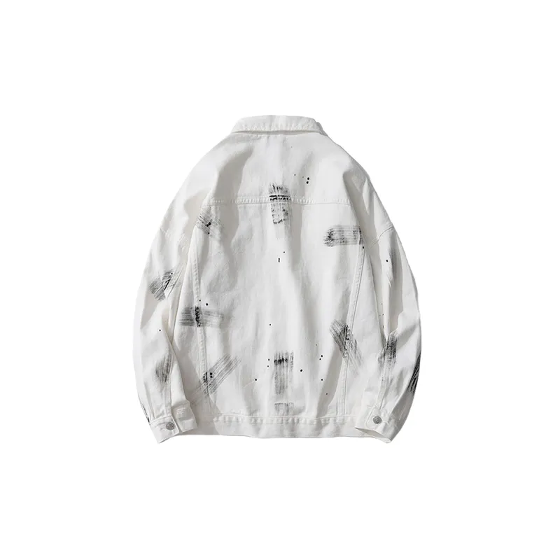 Splash Ink Tie Dye Casual Loose Multi Pocket Lapel Jacket-1