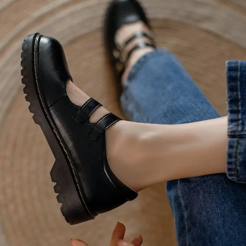 Retro Plain Mary Jane Shoes-5