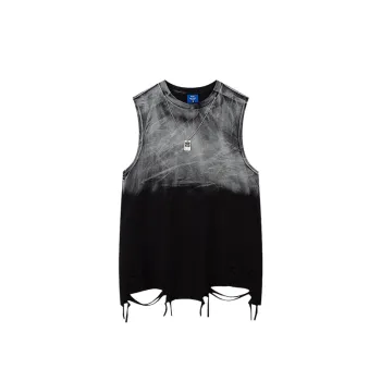 Casual Ripped Cotton Blended Fabric Vest