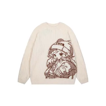 Fashionable Loose Blended Synthetic Fabrics Sweater