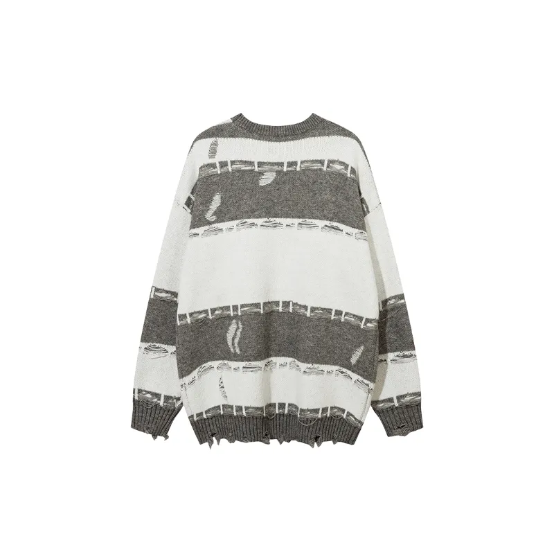Retro Ripped Polar Fleece Sweater-1