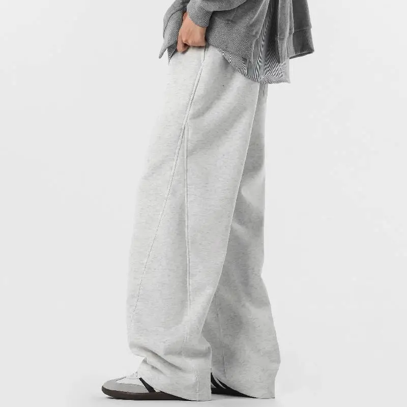 Fashionable Wide Leg Polyester Casual Pants-3