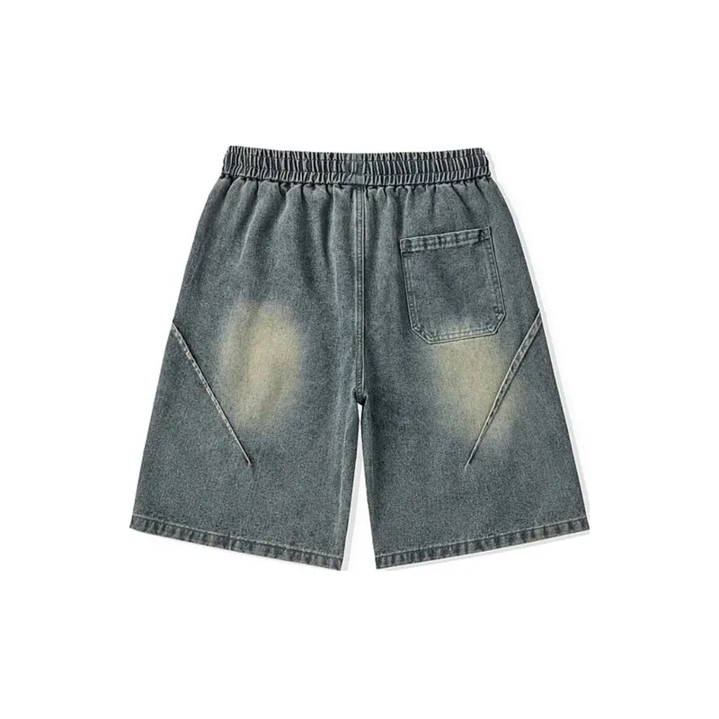 Trendy Washed Denim Shorts-3