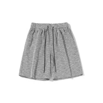 Simple Retro Large Size Striped Shorts
