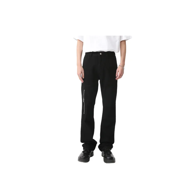 Simple Zipper Jeans-1
