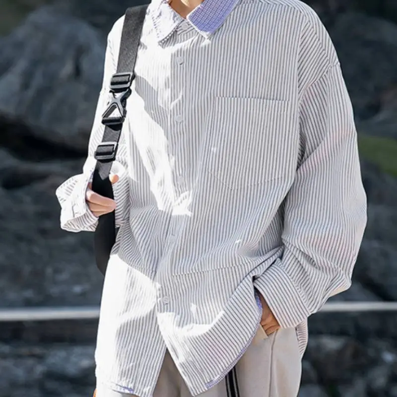 Simple Loose Cotton Blended Fabric Shirt-10