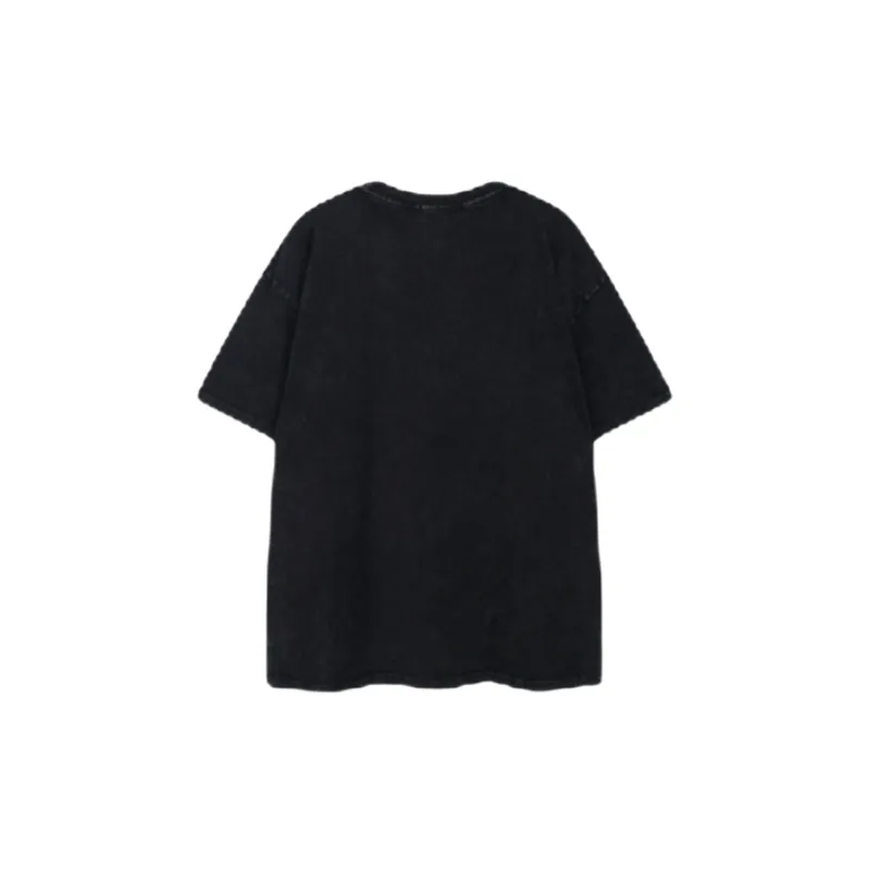 Retro Hiphop Distressed Short Sleeved T Shirt-1