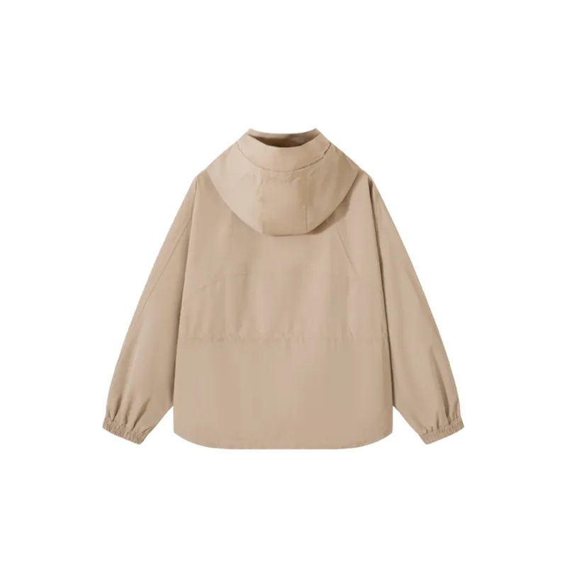 Casual Drawstring Waist Hooded Windbreaker Jacket-4